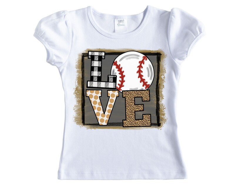 Girls Baseball Love on dark background Shirt - Short Sleeves - Long Sleeves